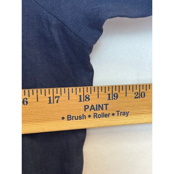 Gran Sasso Mens Size Sm Blue 100% Linen Button Up Long Sleeve Shirt Comfort - Picture 5 of 5